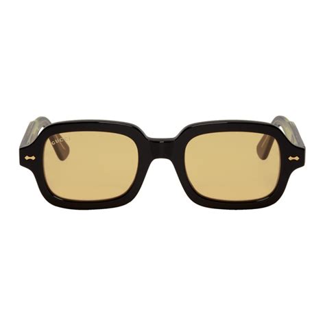 gucci black & orange rectangular sunglasses|Gucci Shoes for Women .